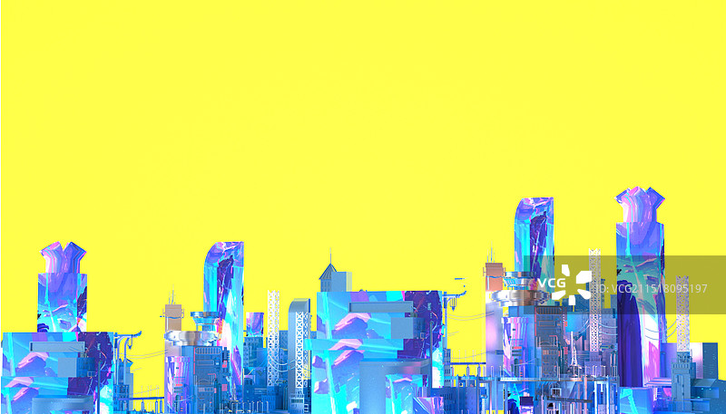 赛博朋克城市三维画面主题场景图片素材