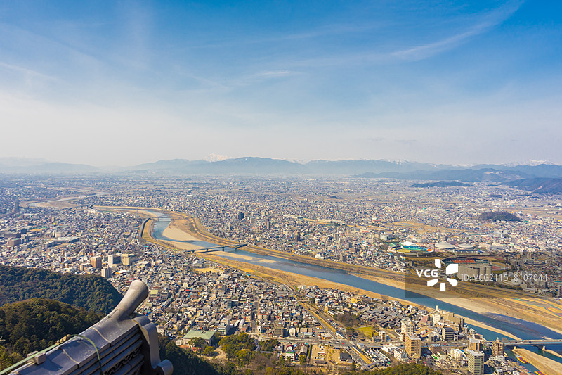 岐阜城观景台眺望长良川图片素材