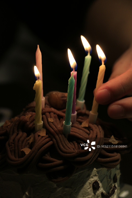 生日蛋糕与咖啡特写图片素材