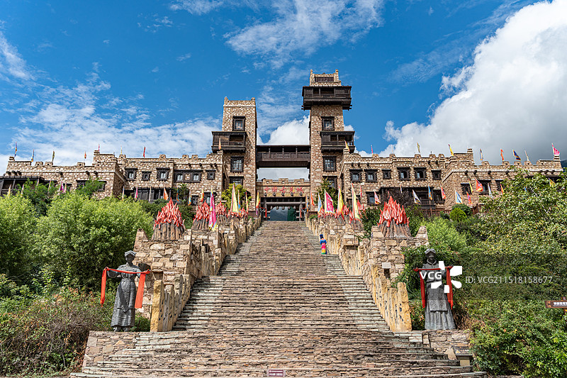 四川阿坝茂县中国古羌城图片素材