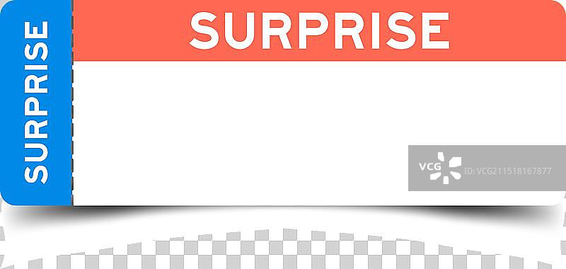 带有惊喜字样的蓝橙色票图片素材
