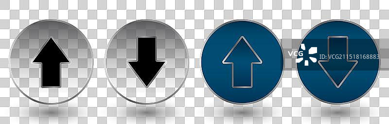 带箭头的上下图标集图片素材