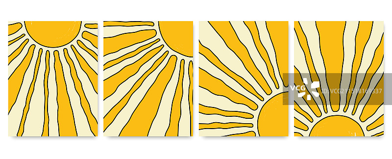 波浪复古太阳光线壁纸图片素材