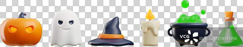 万圣节3D渲染物体合集图片素材