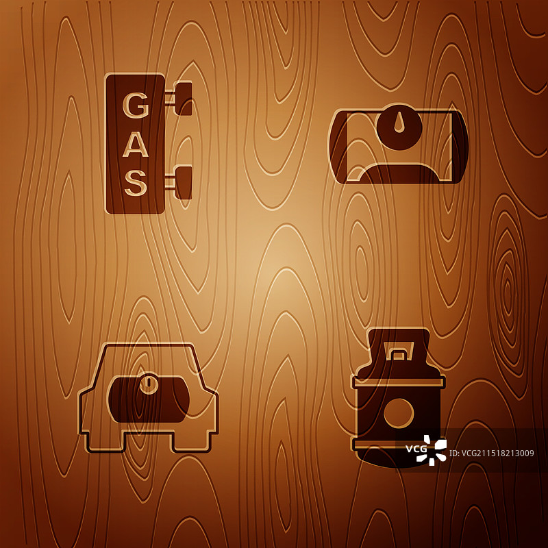 丙烷气罐气体加气站套装图片素材