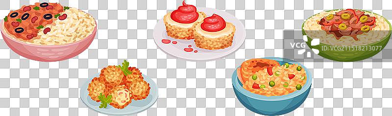 印度传统美食拼盘图片素材