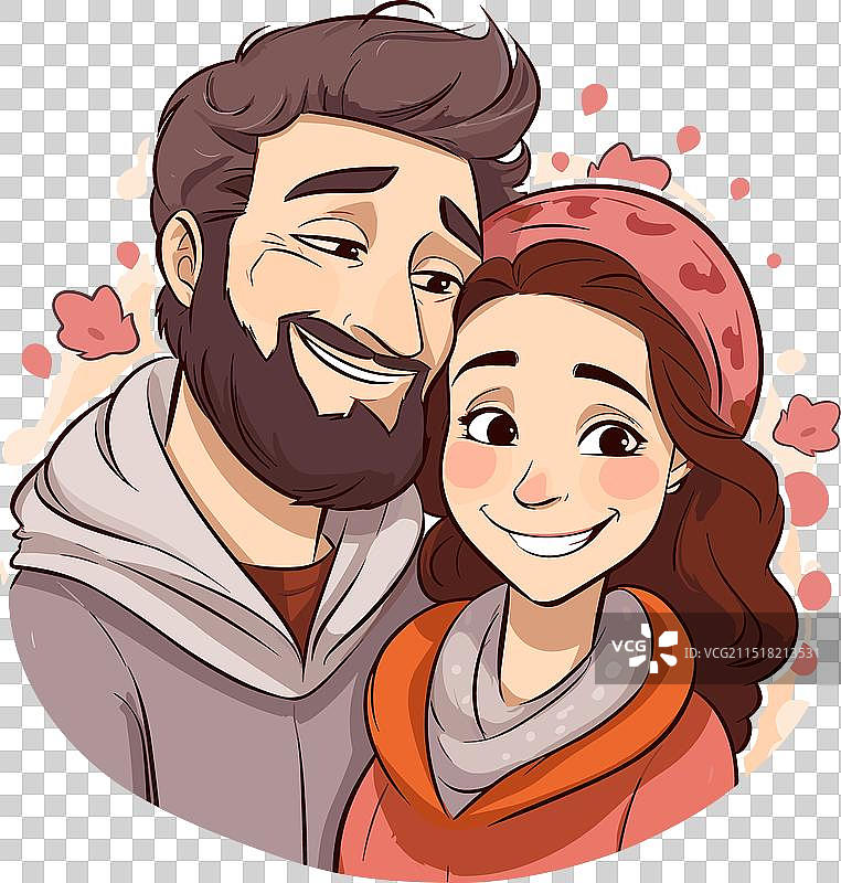 手绘犹太夫妇漫画图片素材