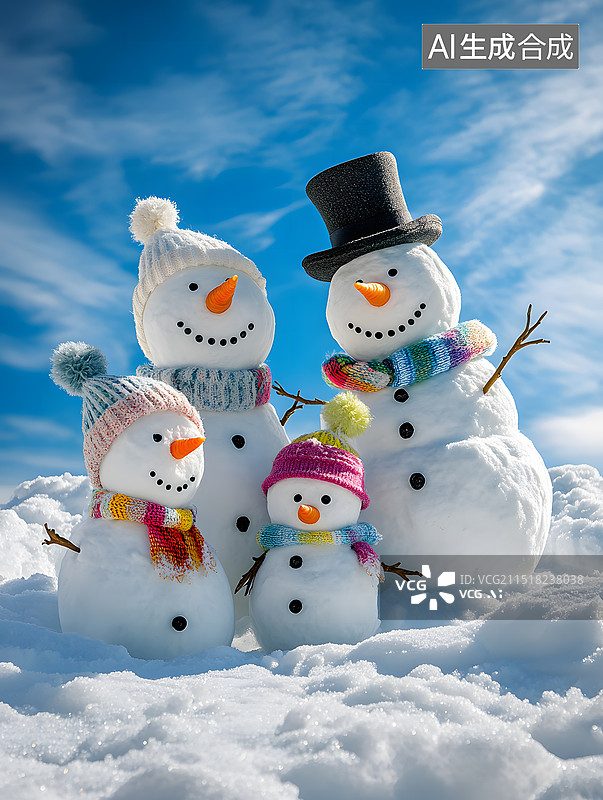 【AI数字艺术】可爱的雪人图片素材