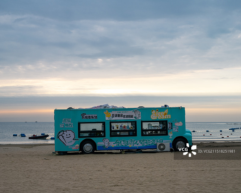 海边售货车图片素材