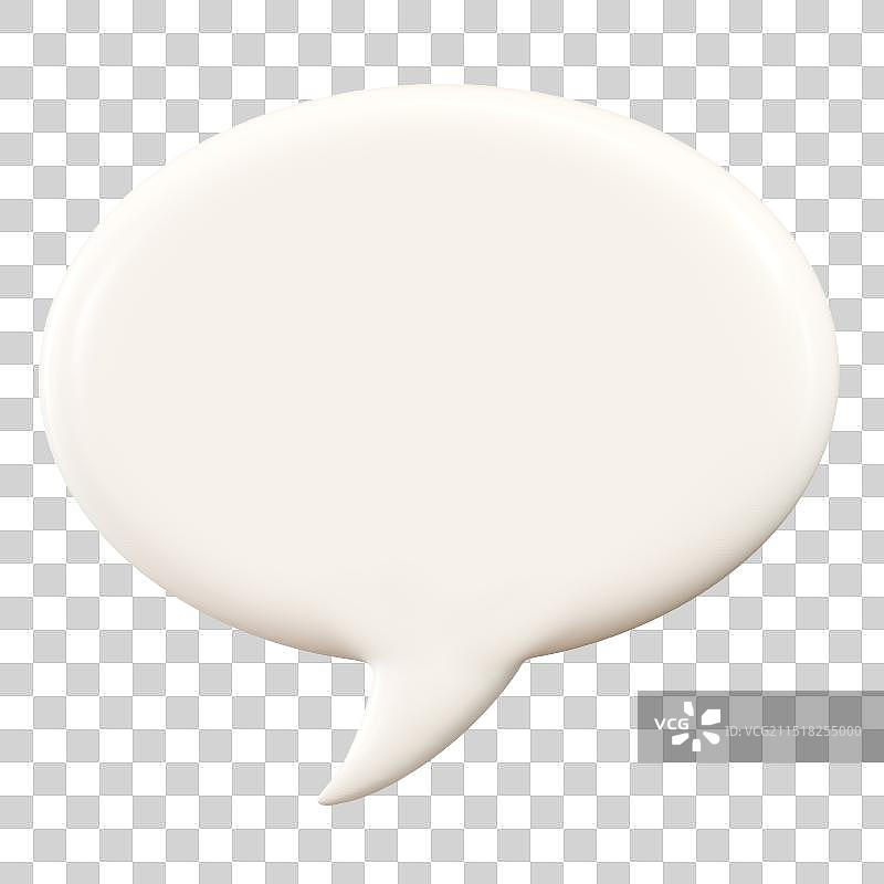 3D渲染的白色背景空白对话框卡通插画元素图片素材