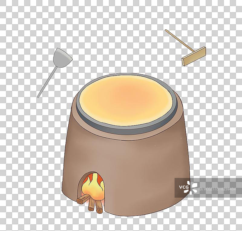 煎饼炉和饮具元素图片素材