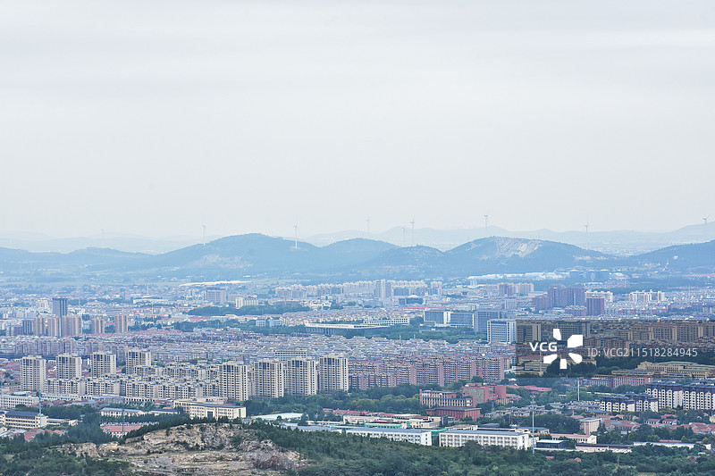 多云天气下贾汪区城市俯瞰图图片素材