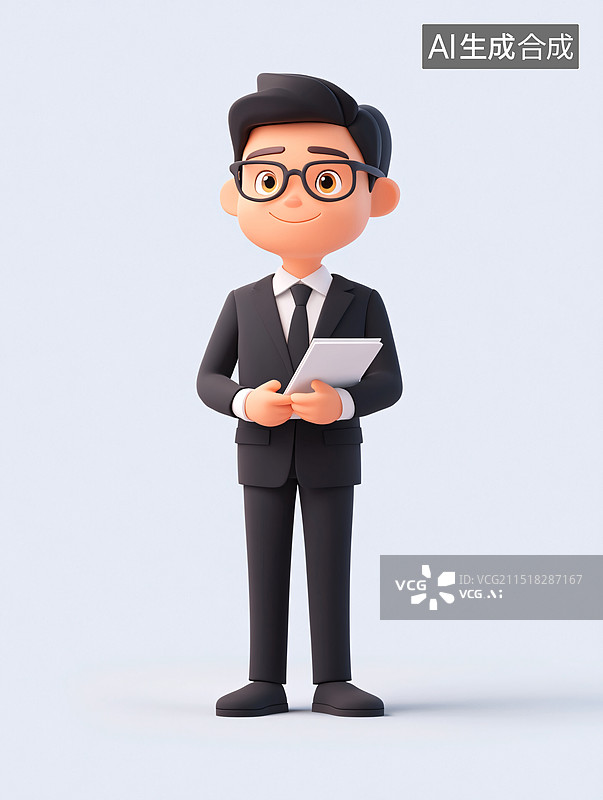 【AI数字艺术】金融行业3D人物商务白领办公工作场景插图图片素材