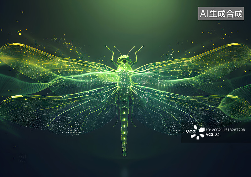 【AI数字艺术】数字电脑成像一只昆虫蜻蜓图片素材