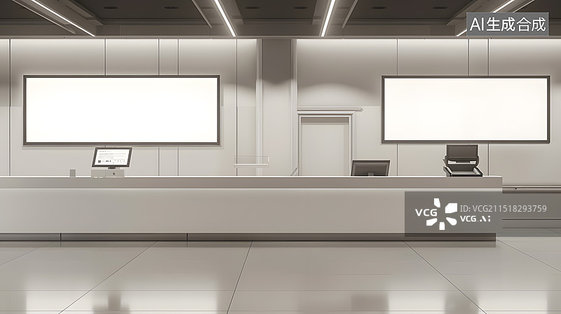 【AI数字艺术】办公室会议室空白装修设计图片素材