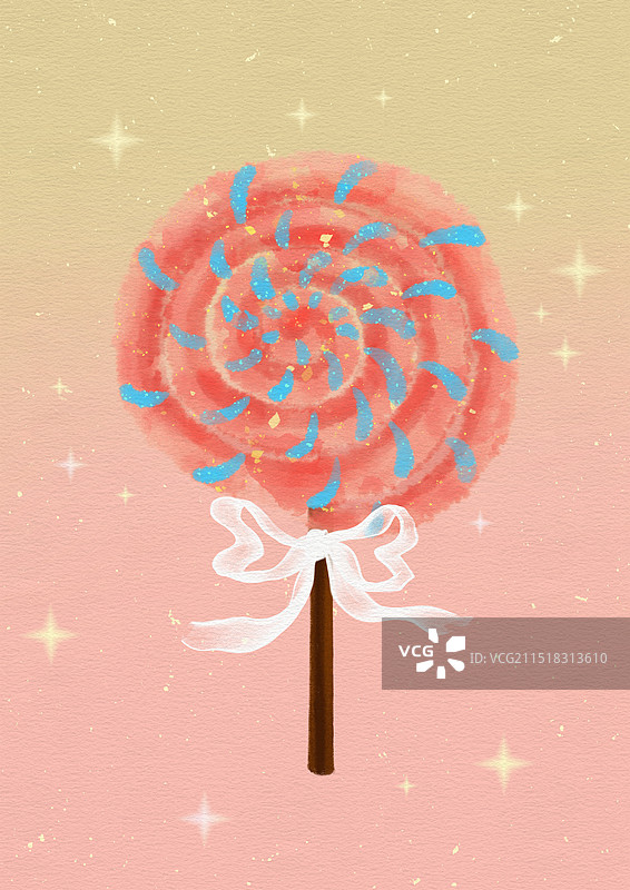 清新甜美治愈系糖果棒棒糖插画素材图片素材