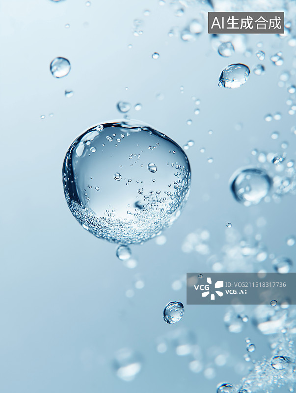 【AI数字艺术】美妆气泡成份图片素材
