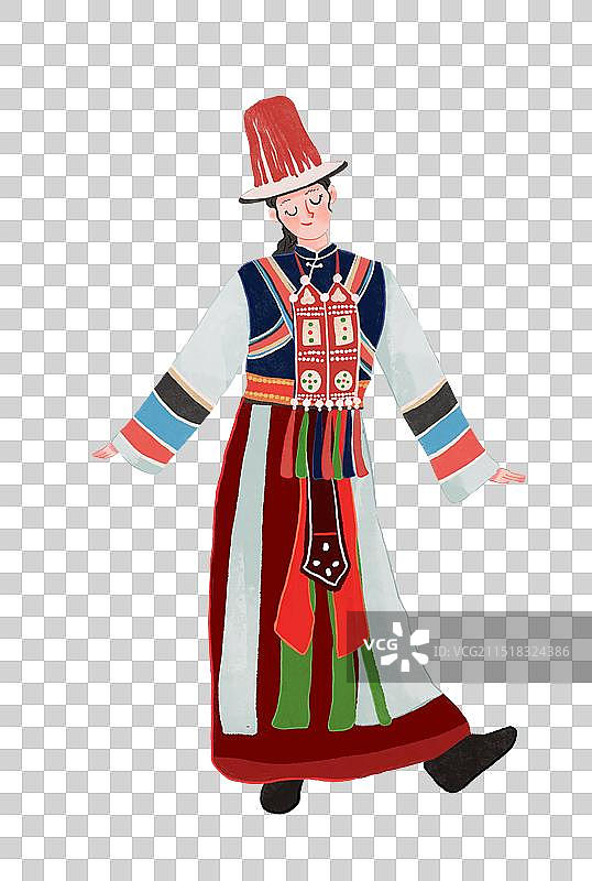 裕固族人物少数民族插画图片素材