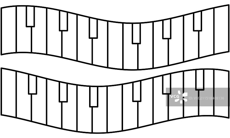 手绘钢琴键盘背景图片素材