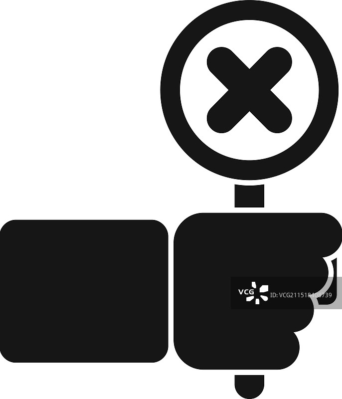 手持带叉号的标志图片素材