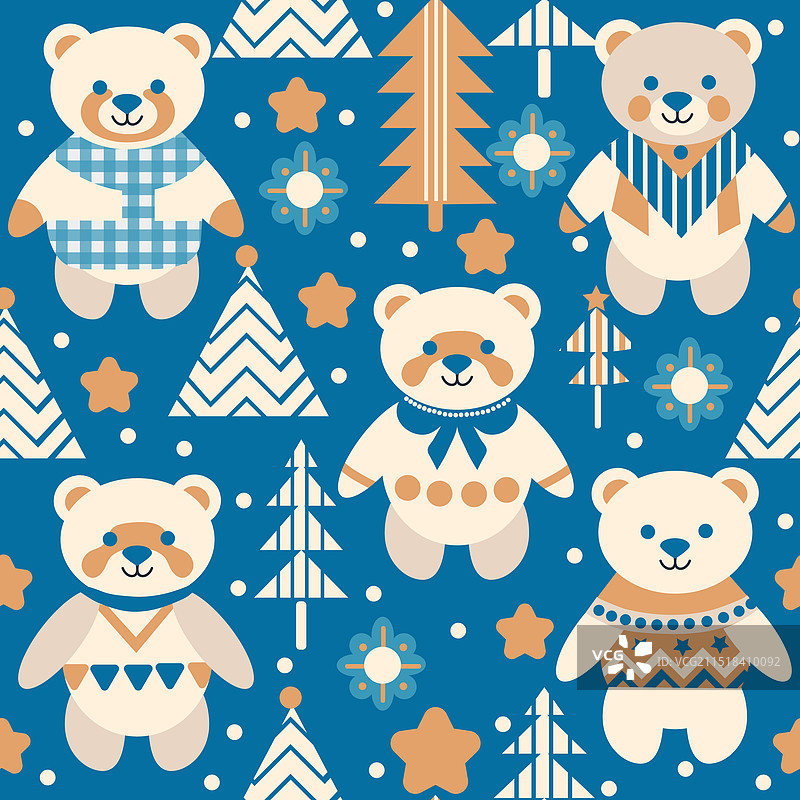 蓝色背景上的北极熊图片素材