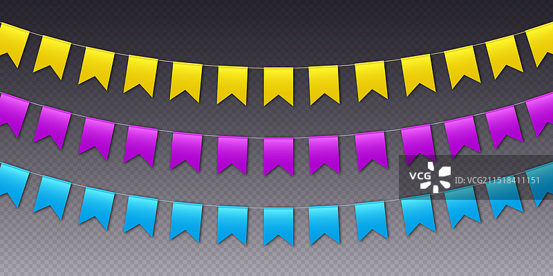 彩色三角旗嘉年华派对旗帜图片素材