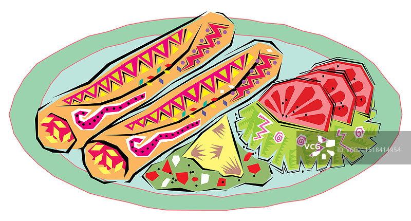 各种美味不健康的快餐图片素材