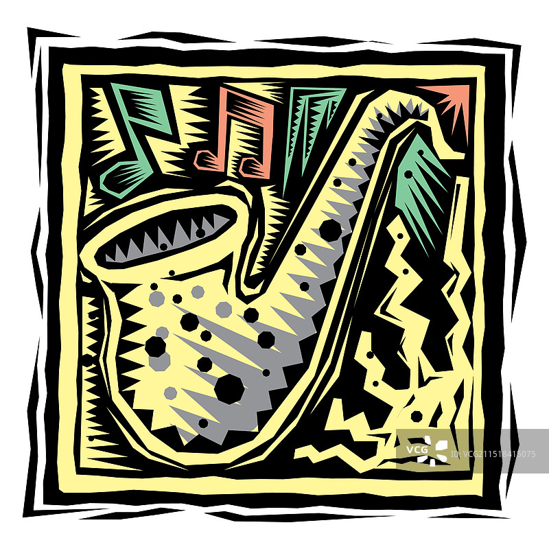 手绘乐器单簧管图片素材