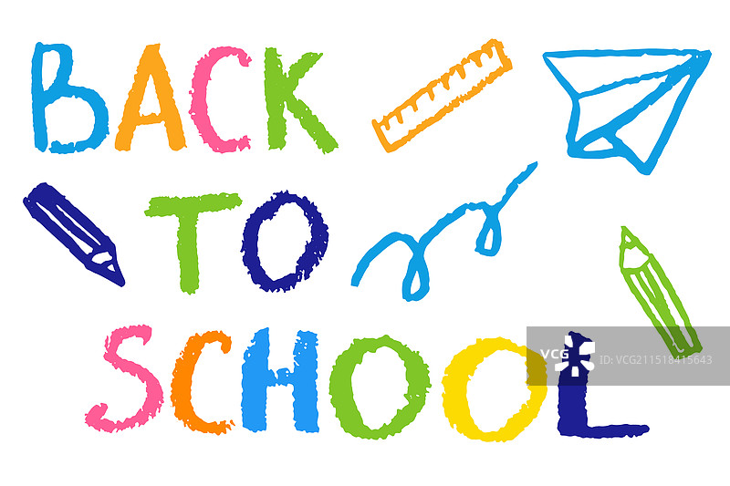 返校季蜡笔涂鸦banner图片素材