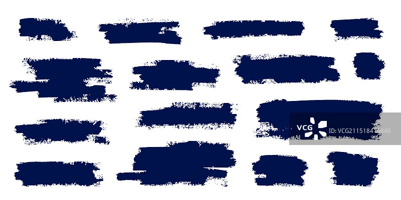 手绘粗犷墨蓝色笔触与线条图片素材
