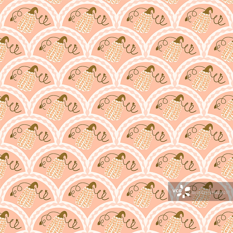 白色扇贝南瓜无缝纹理图案图片素材