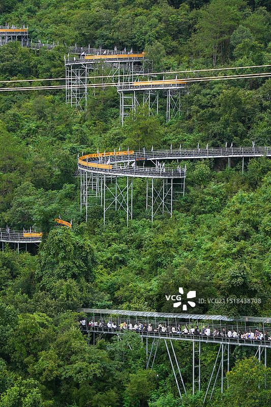 杭州 桐庐 游乐园 OMG心跳乐园 天路飞车 滑道 卡丁车碰碰车图片素材