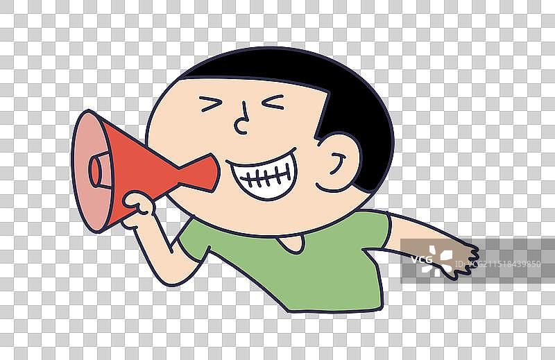 拿着喇叭的发言的半身像人物图片素材