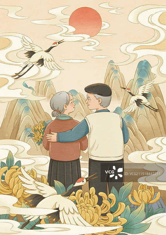 重阳节插画图片素材