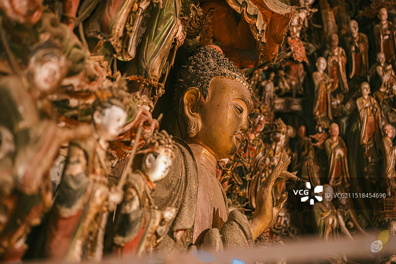 西安蓝田县水陆庵泥塑图片素材