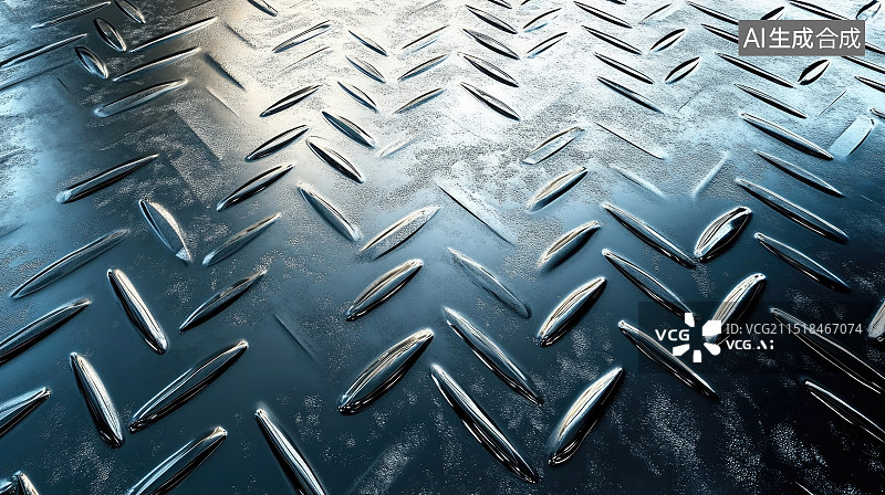 【AI数字艺术】带有防滑纹理的不锈钢板背景图片素材