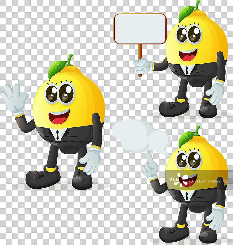 广告中可爱的柠檬角色图片素材