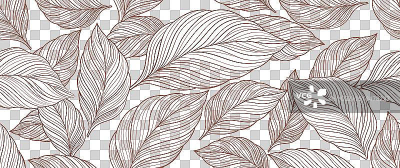 植物叶子线条艺术壁纸背景图片素材