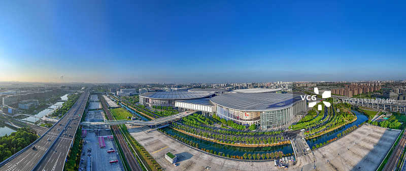 上海国家会展中心航拍图片素材