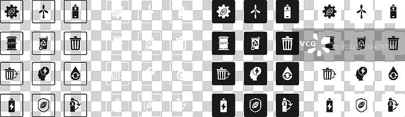 电池回收箱和树叶图片素材