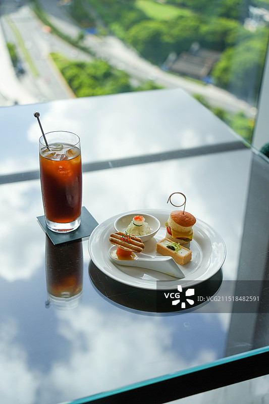 上海 丽晶酒店 餐厅 下午茶 点心 甜点 柠檬茶图片素材