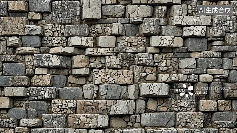 【AI数字艺术】石墙背景图片素材