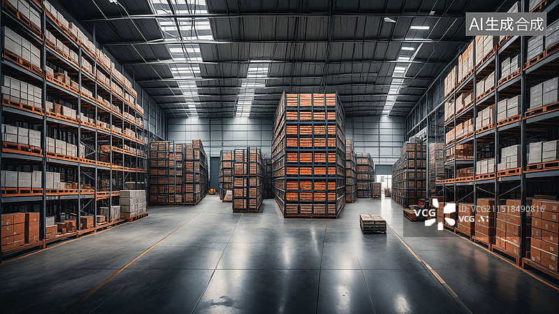 【AI数字艺术】仓库内部图片素材
