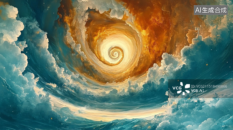 【AI数字艺术】七彩祥云古风神话故事背景图片素材