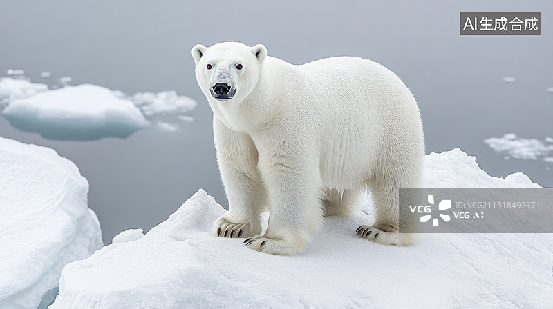 【AI数字艺术】北极冰川北极熊图片素材