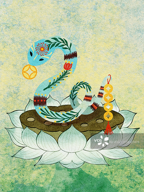 蛇年插画图片素材