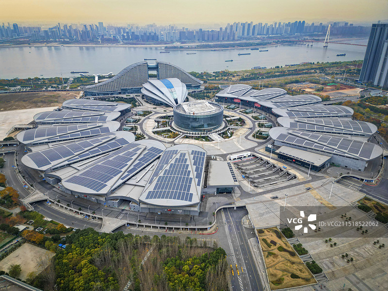 武汉国际博览中心航拍图片素材