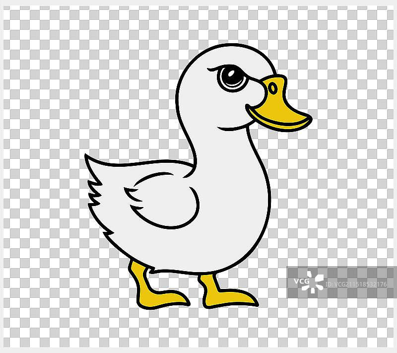 手绘卡通鸭子剪贴画图片素材