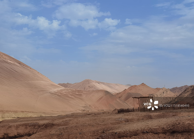 火焰山和吐峪沟的麻扎村图片素材
