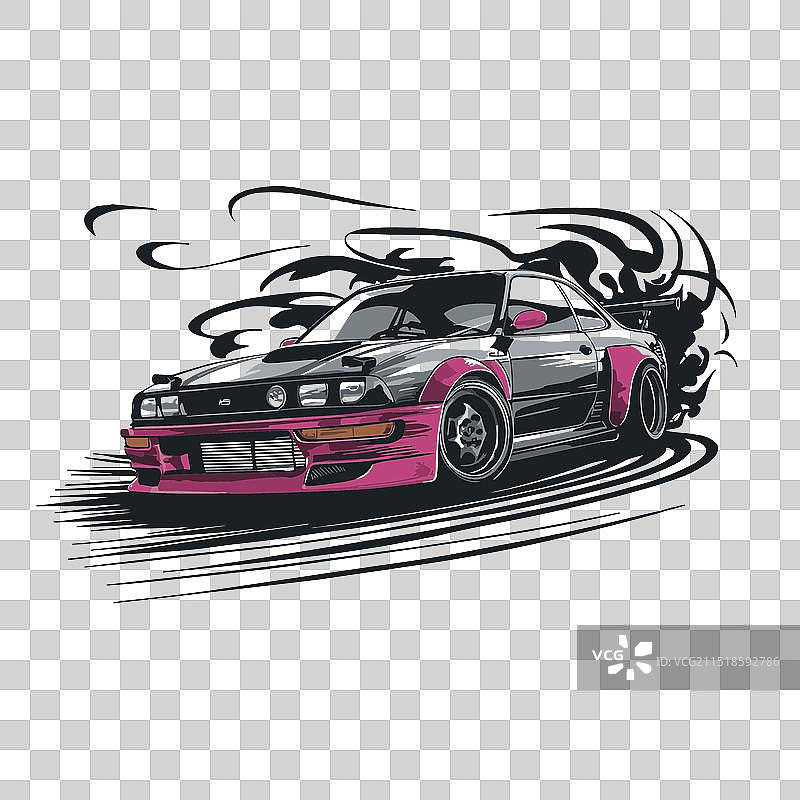 日式复古汽车漂移图片素材